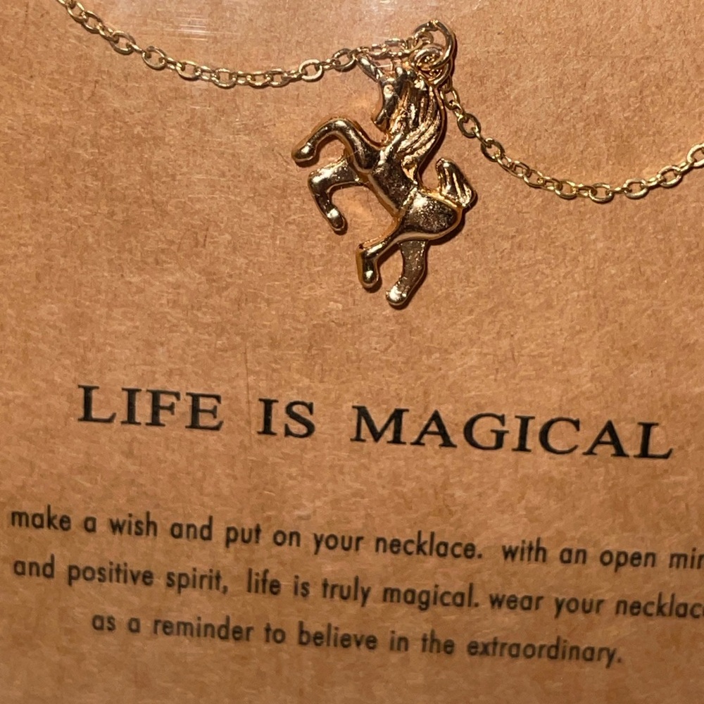 Gold Unicorn Pendant Necklace - NWT